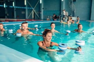 An aqua fitness class at the YMCA