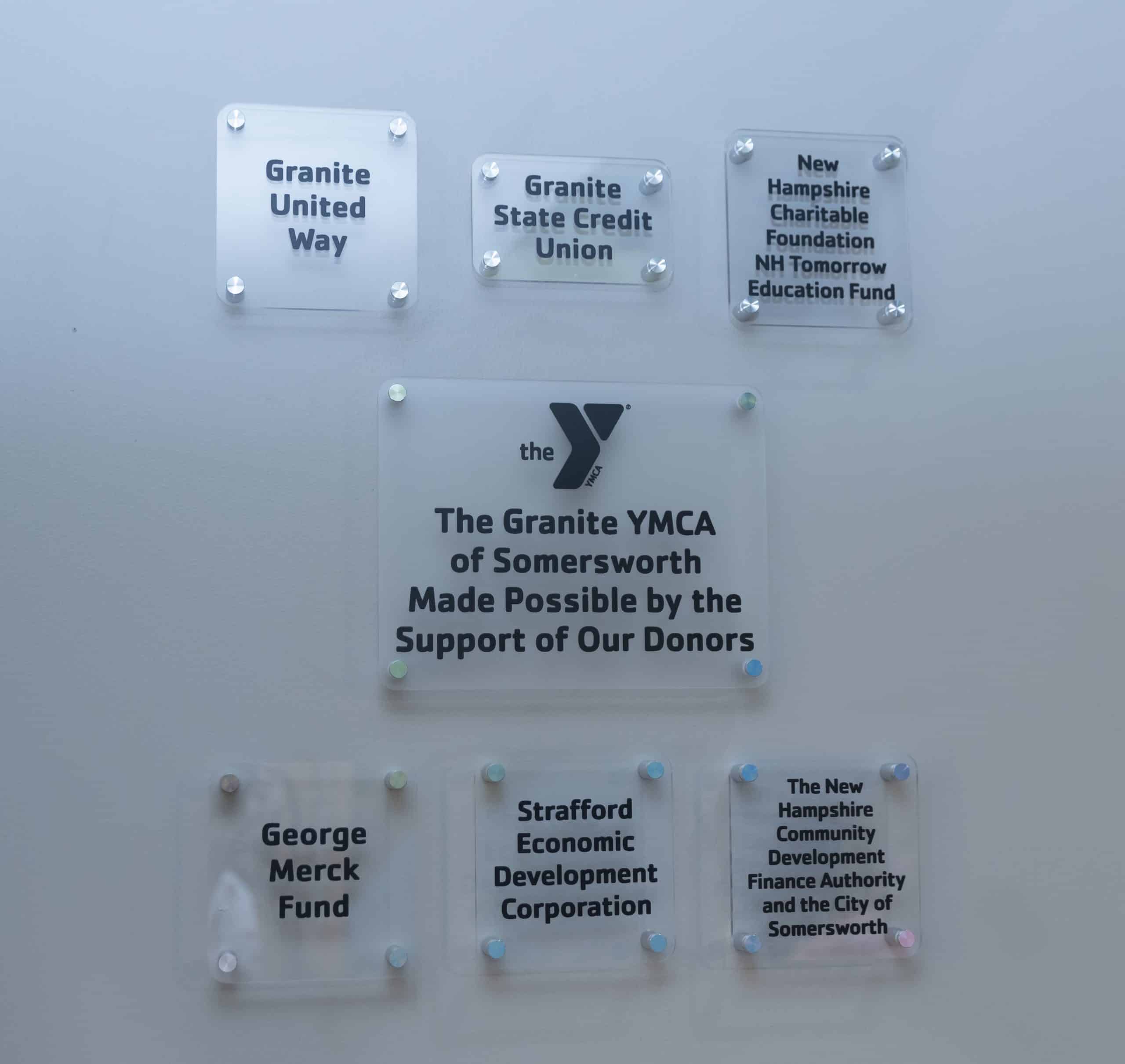 Donor Plaques at The Granite YMCA of Somersworth